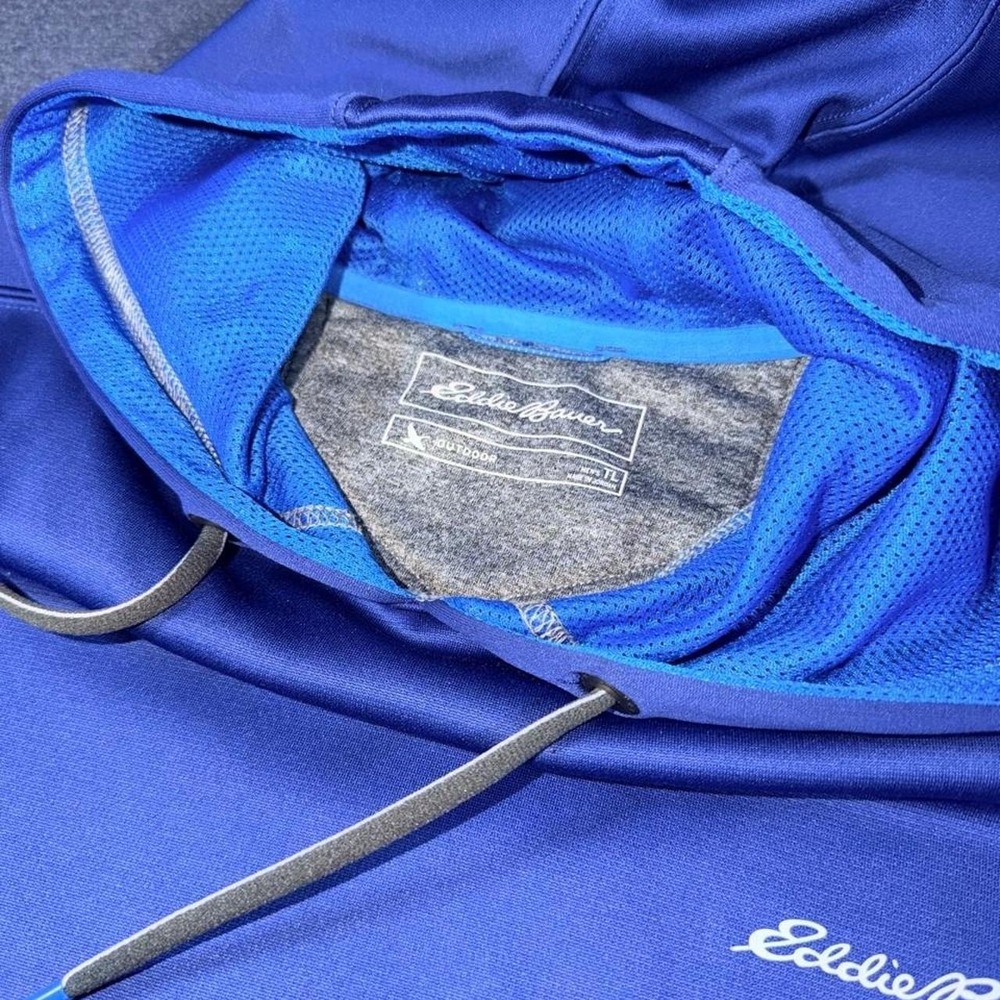 Eddie Bower Blue Pullover Free head Hoodie size L - Picture 4 of 8